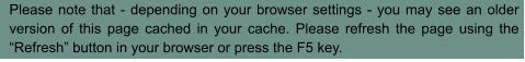 Please note that - depending on your browser settings - you may see an older version of this page cached in your cache. Please refresh the page using the “Refresh” button in your browser or press the F5 key.