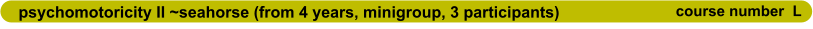 psychomotoricity II ~seahorse (from 4 years, minigroup, 3 participants)                      course number  L