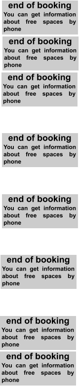 end of booking You can get information about free spaces by phone end of booking You can get information about free spaces by phone end of booking You can get information about free spaces by phone end of booking You can get information about free spaces by phone end of booking You can get information about free spaces by phone end of booking You can get information about free spaces by phone end of booking You can get information about free spaces by phone end of booking You can get information about free spaces by phone