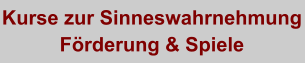 Kurse zur Sinneswahrnehmung Förderung & Spiele