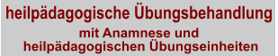 heilpädagogische Übungsbehandlung mit Anamnese und  heilpädagogischen Übungseinheiten